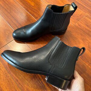 MADEWELL Size 6.5 The Ainsley Chelsea Boot Black Leather